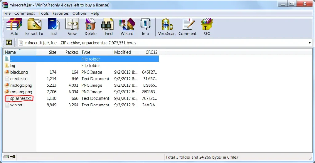 splashes.txt file location