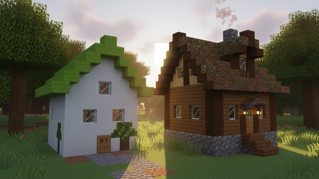 Minecraft Bina İpuçları: 15 Altın İpucu 4 Katmanlı ev örneği