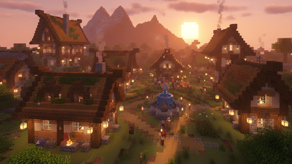 Minecraft Bina İpuçları: 15 Altın İpucu 17 Minecraft köy manzarası